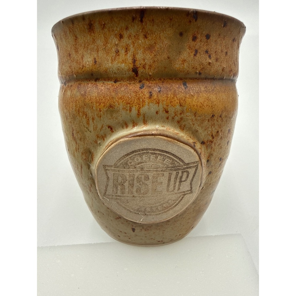 Rise Up Coffee Roasters Mug Unisex OS Brown Excellent Stoneware Pottery